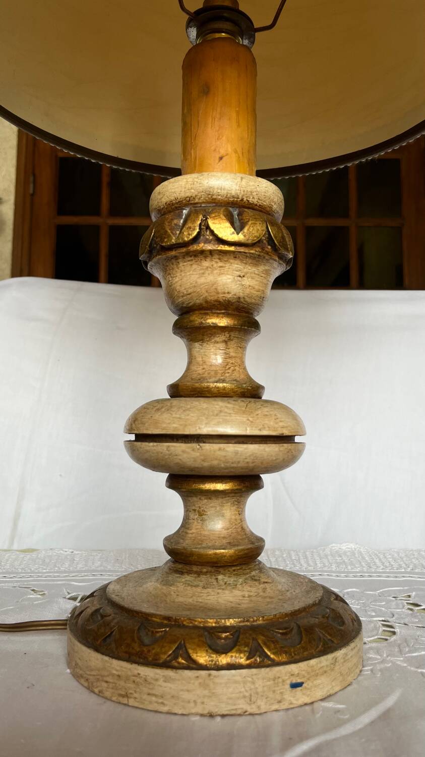 Vintage wooden table lamp