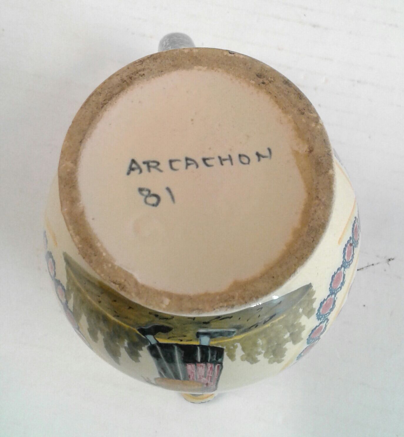 Vintage Arcachon earthenware pitcher