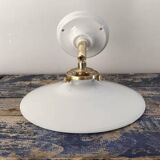 Vintage white opaline wall light