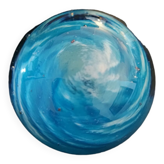 Blue sulfide blown glass