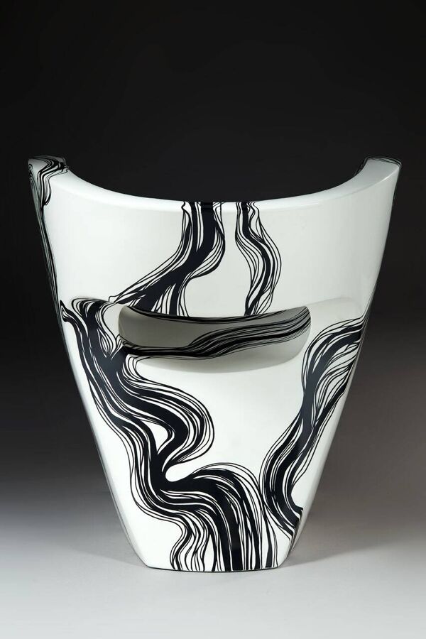 Smoke - Fauteuil Little Albert de Ron Arad, peint à la main, Signé Amane