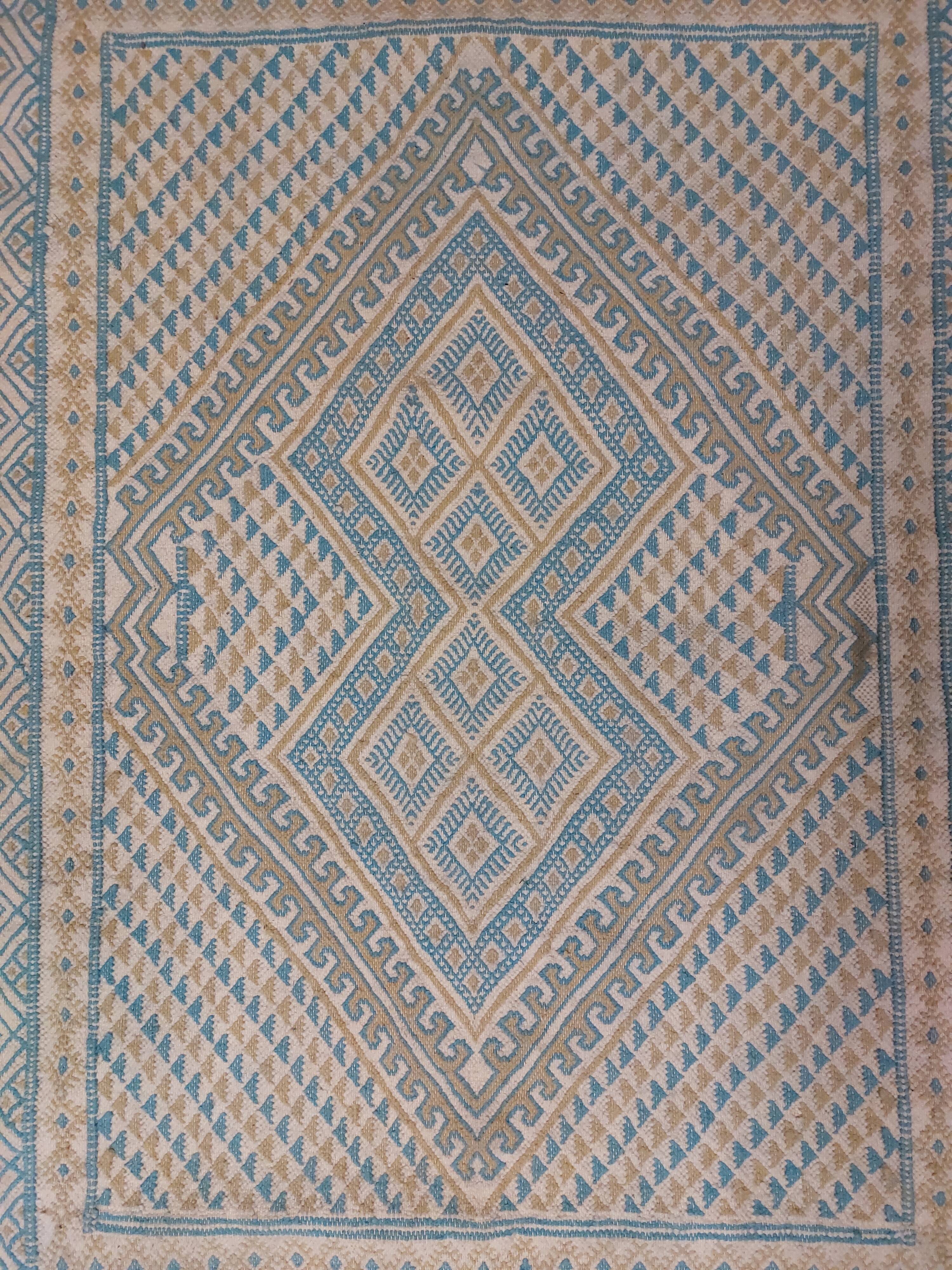 Tunisian Berber Rug - Margoum Rug - Handwoven Wool - 210x160 cm