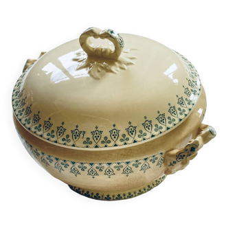 Old tureen earthenware Gien model Warsaw vintage tableware