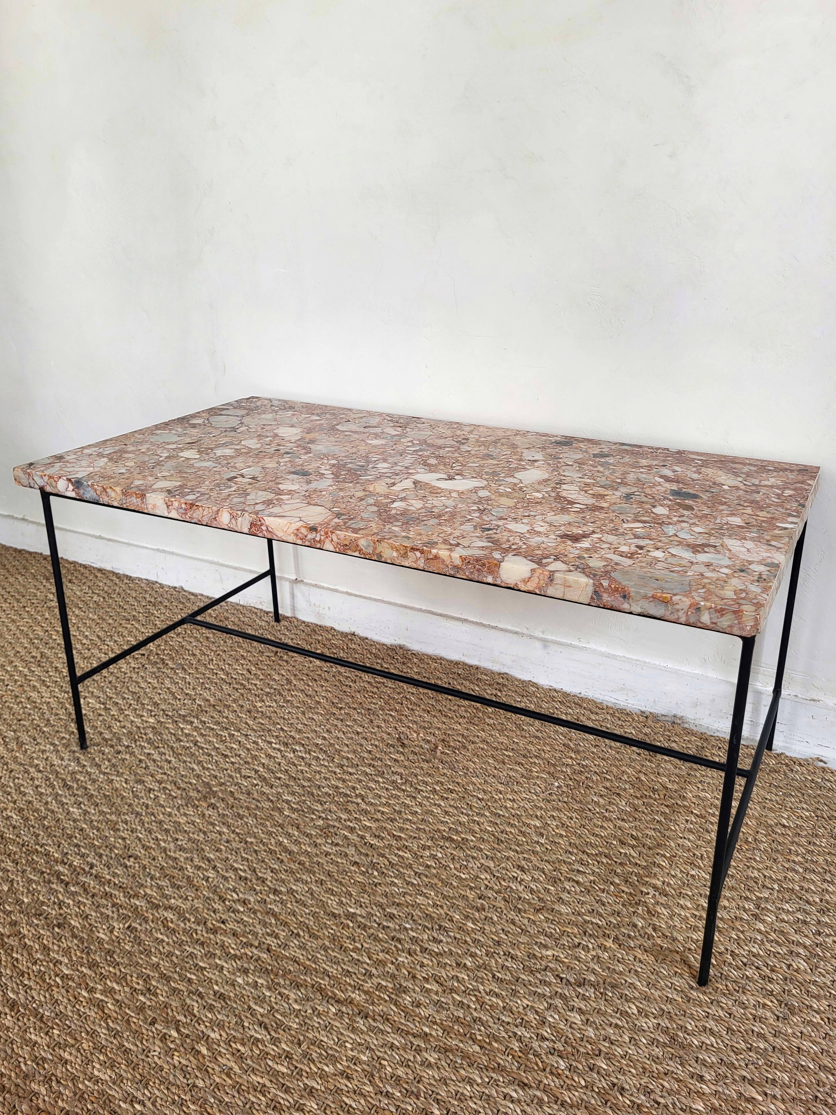 Rosso marble coffee table