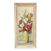 Old painting bouquet of tulips