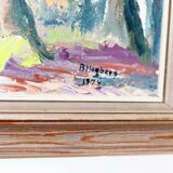 Original Swedish oil painting on canvas from the mid-century "Summer Landscape" by B. Högberg.