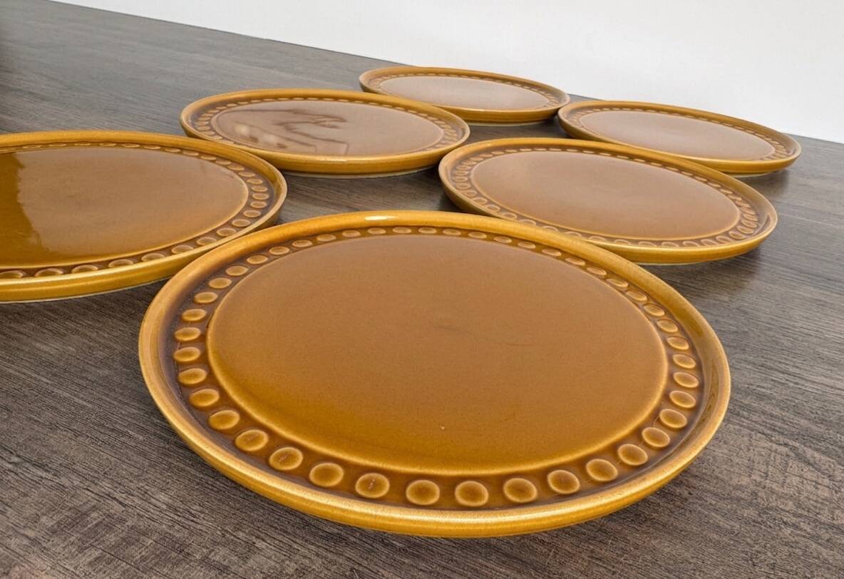 Set of 6 vintage 70s Melitta Ceracron dessert plates.