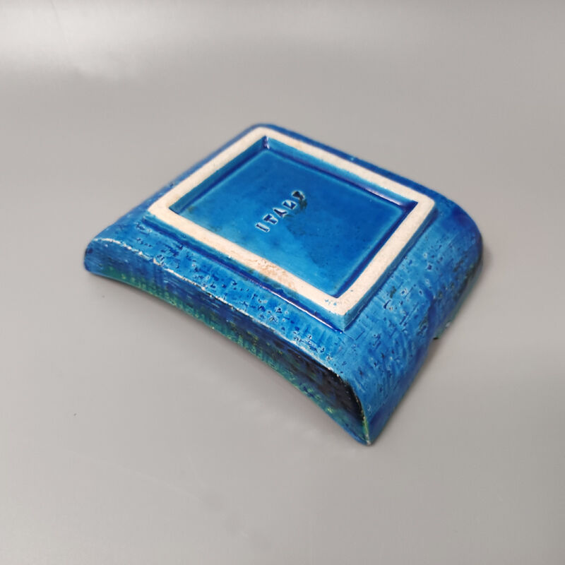 1960s Bitossi ashtray/catchall by Aldo Londi Blue Rimini Collection