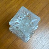Vintage Glass Whiskey Decanter with Square Stopper