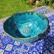 Oriental blue handmade ceramic salad bowl