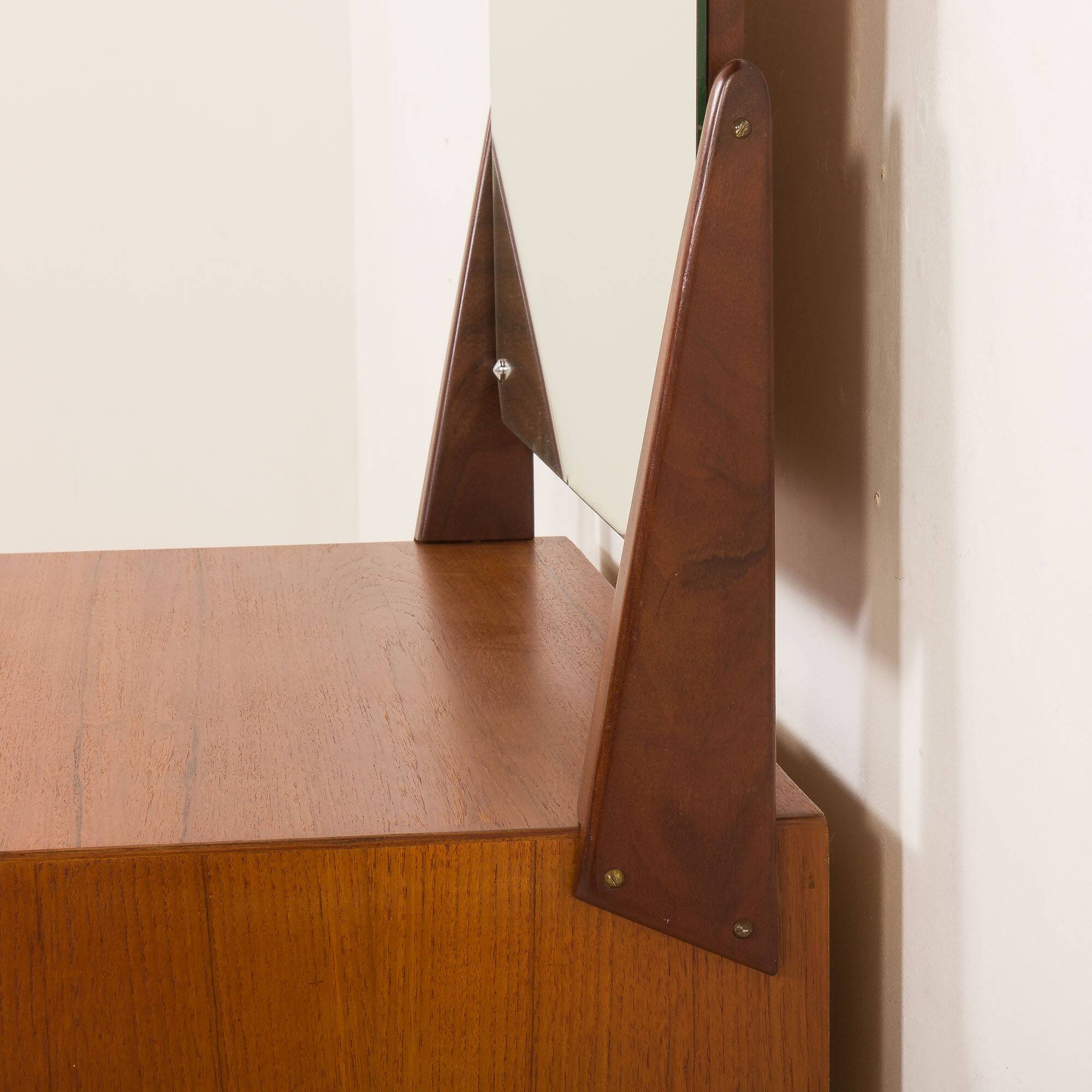 Scandinavian mid century vanity with adjustable mirror, 1960s