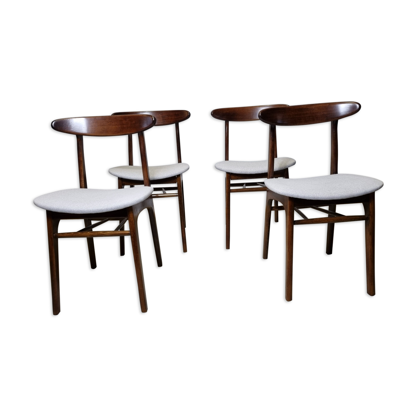 Scandinavian dining chairs, set of 4, 1970's