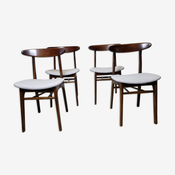 Scandinavian dining chairs, set of 4, 1970's