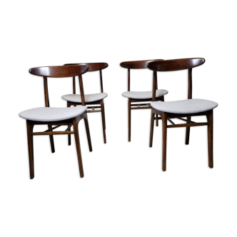 Scandinavian dining chairs, set of 4, 1970's