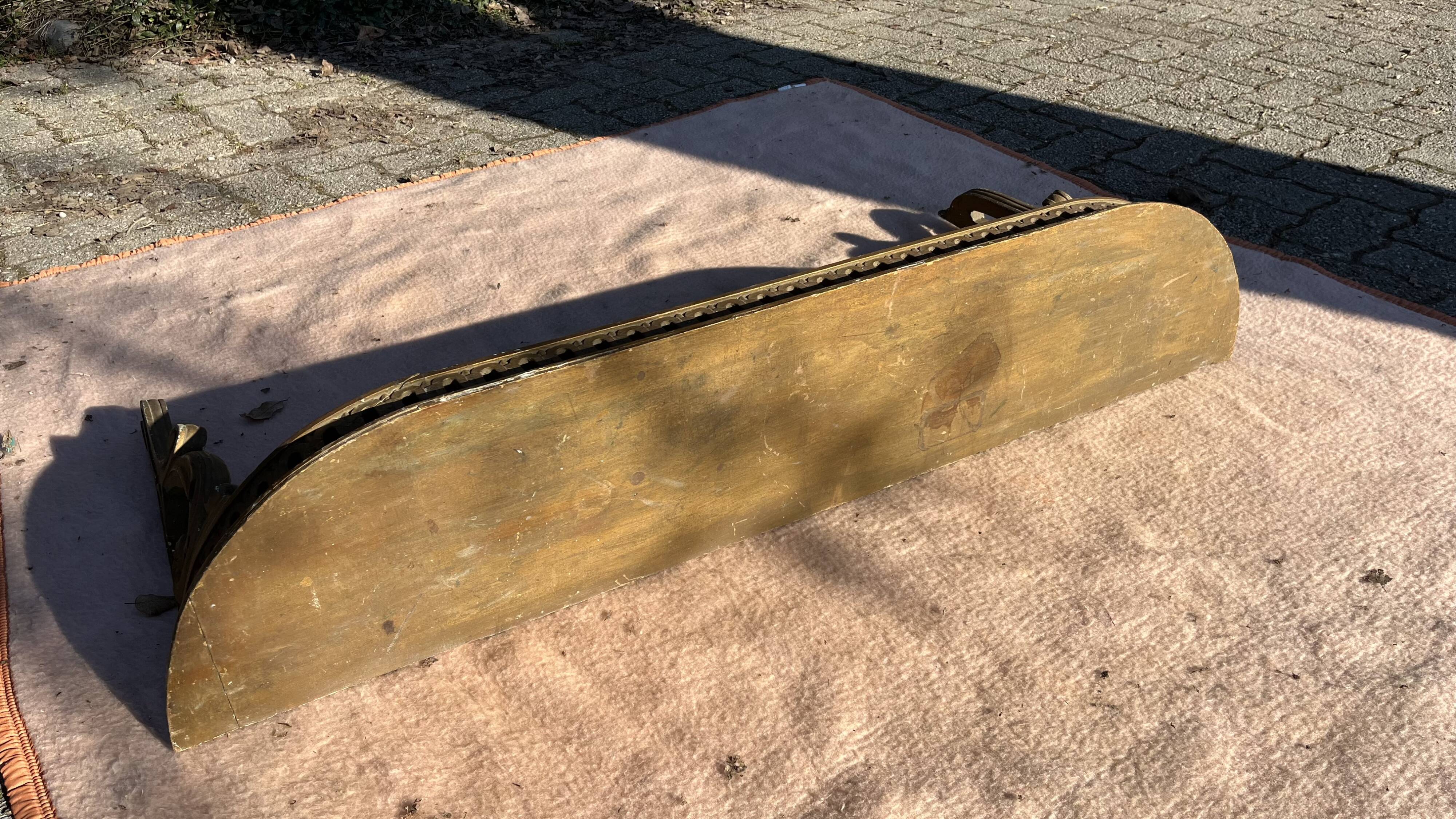 Console demi lune bois doré