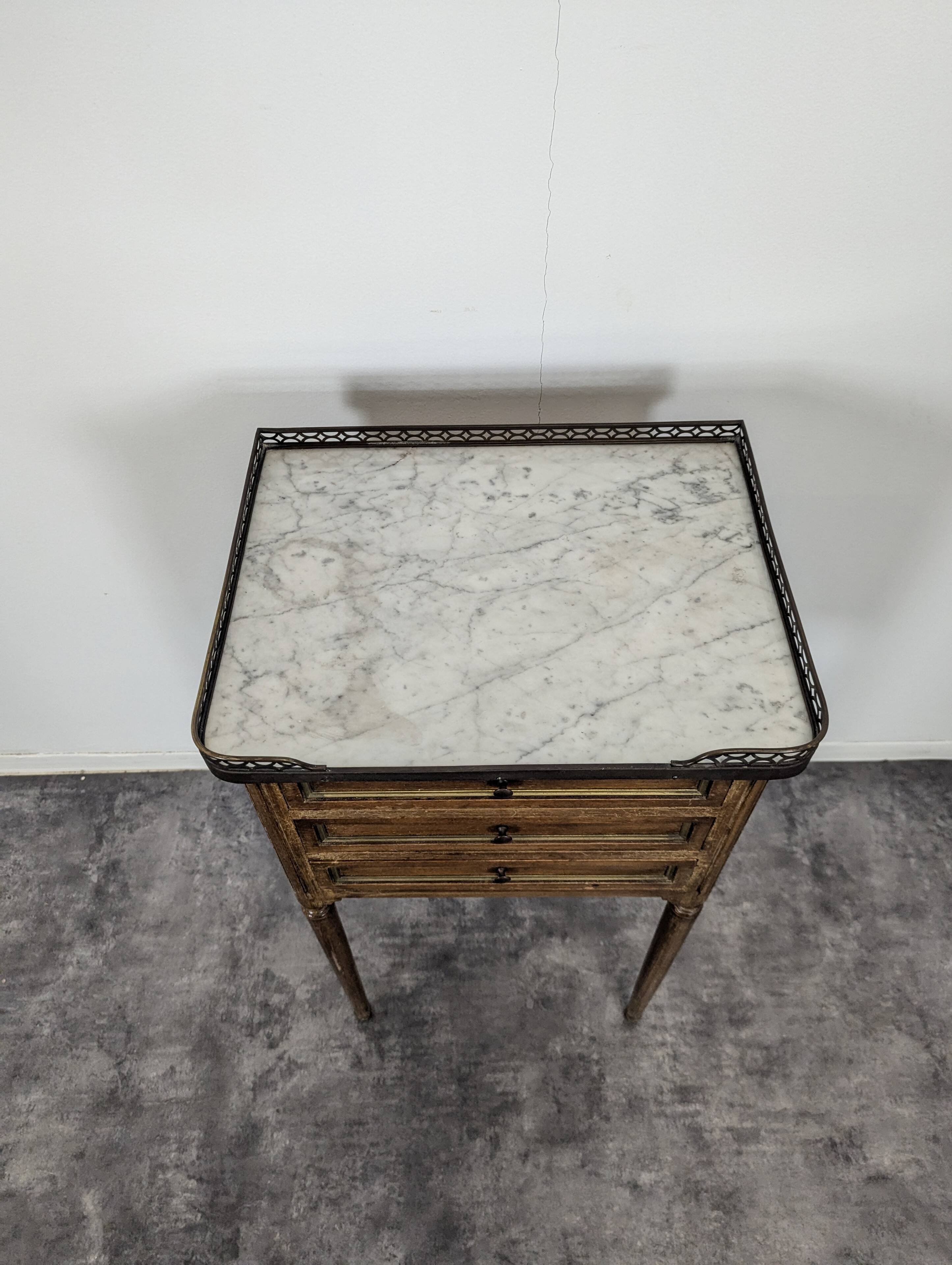 Louis XVI period mahogany bedside table