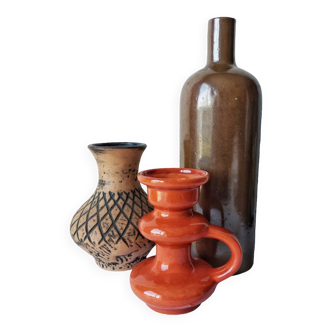Trio ceramic vases