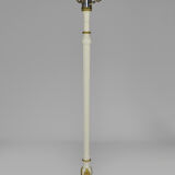 Lampadaire Art Déco en bois peint blanc et doré, 1925
