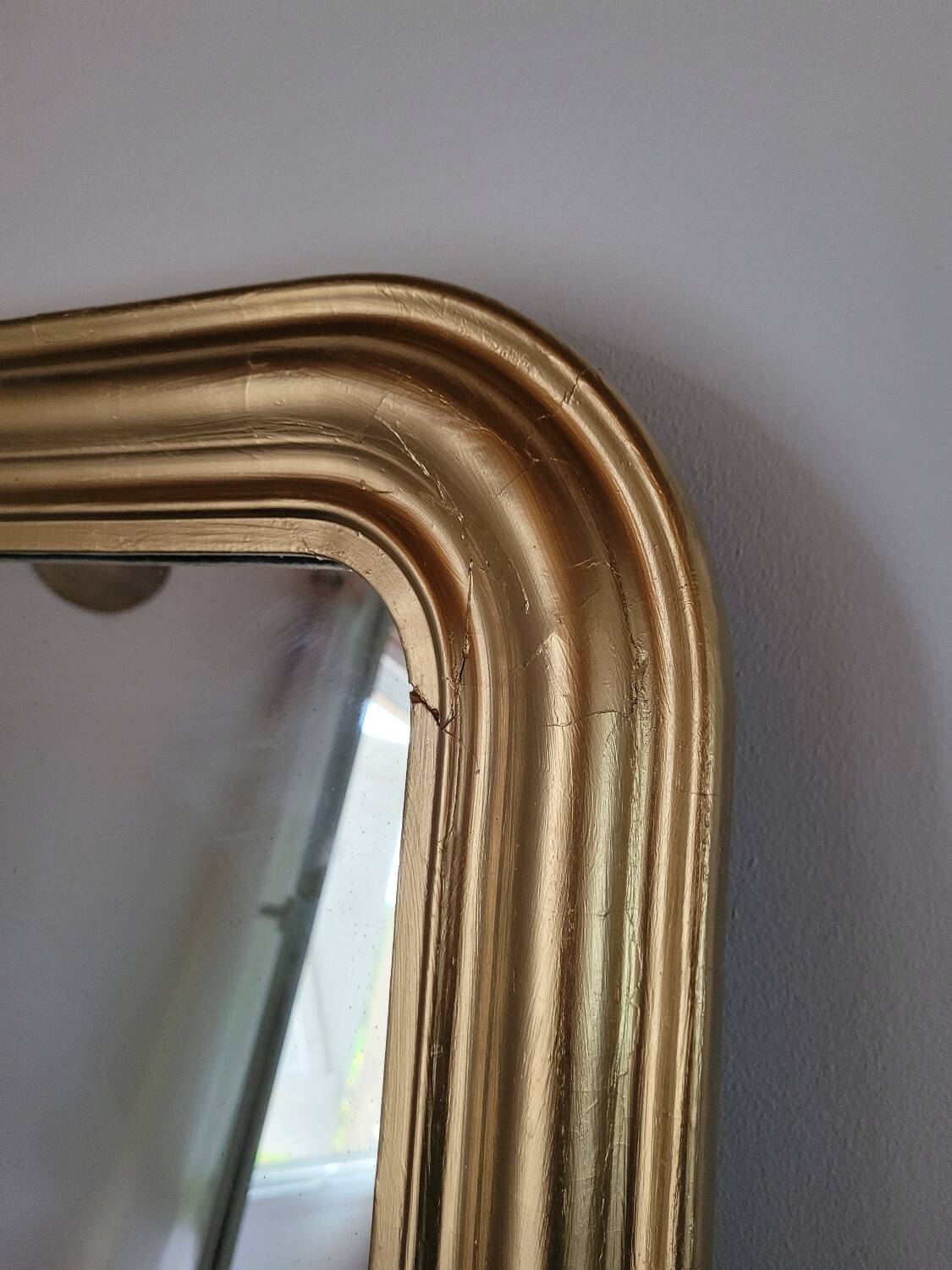 Louis Philippe wooden and gilded stucco mirror