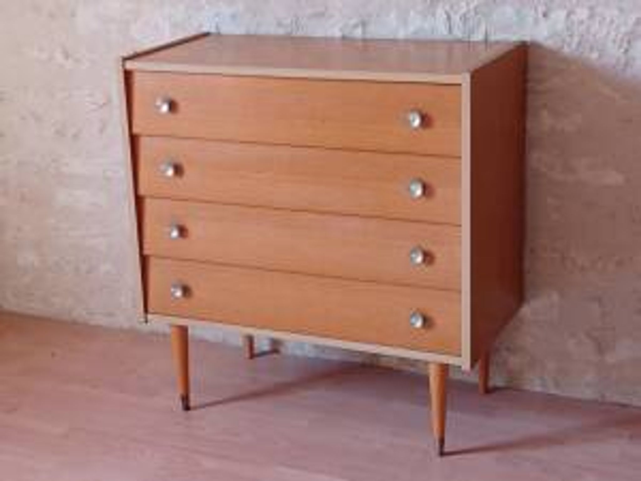 Commode vintage en bois clair des années 1970
