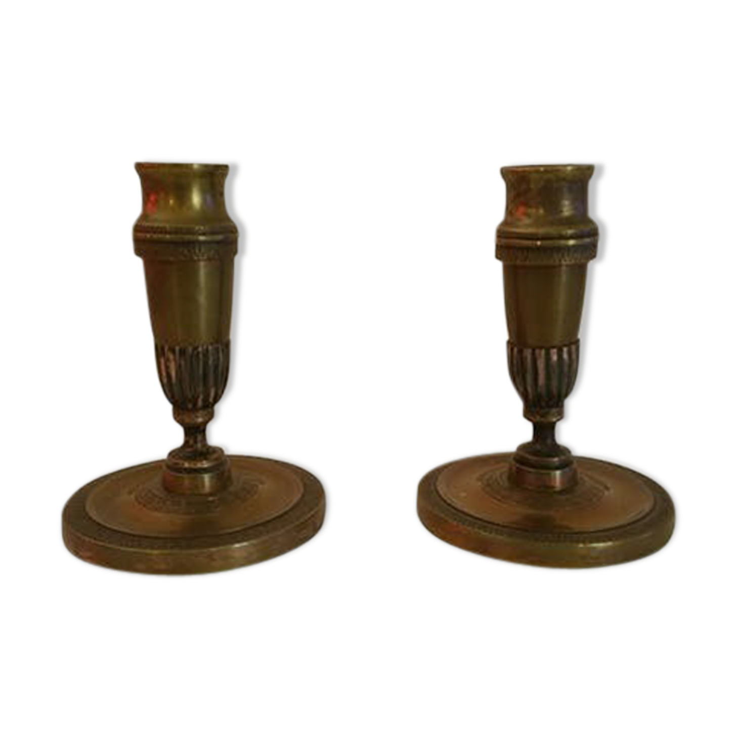 Pair of bronze candlesticks restoration style