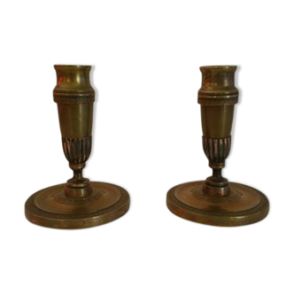 Pair of bronze candlesticks restoration style