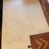 Commode ancienne marquetée, plateau en marbre