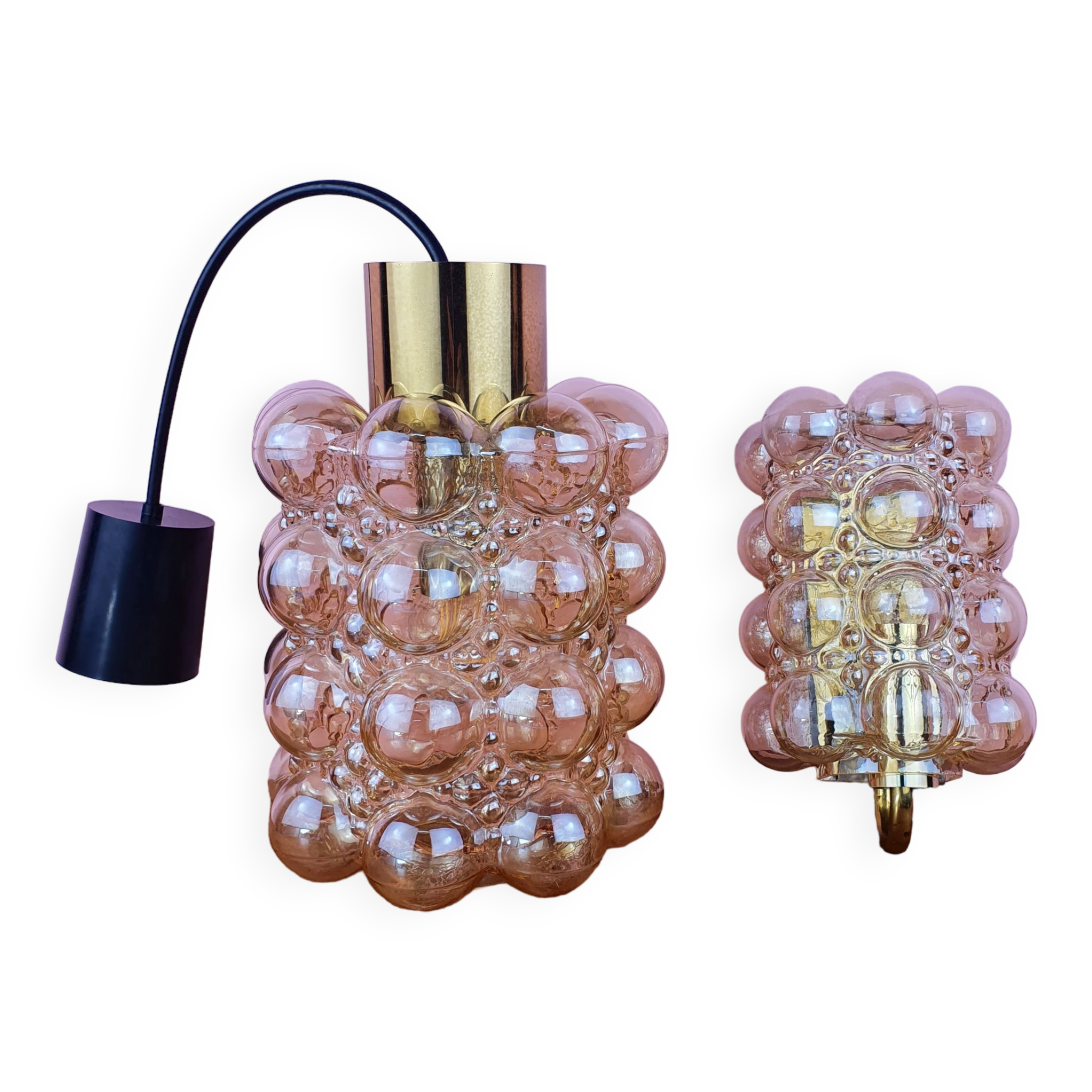 Bubble Pendant and Wall Lamps by Helena Tynell for Limburg, 1960s