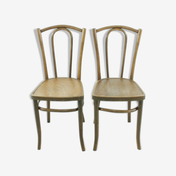 Ensemble de 2 chaises en bois courbé vers 1920