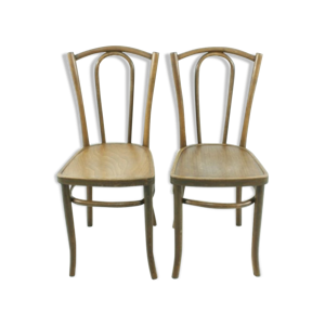 ensemble de 2 chaises en bois courbé vers 1920