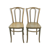 Set of 2 curved wooden chairs circa 1920