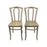Set of 2 curved wooden chairs circa 1920