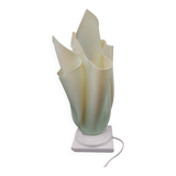 Large green draped plexi mood lamp "sunshade" plaster 80s