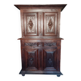 Buffet double-corp style Louis XIII 18eme siècle chène massif