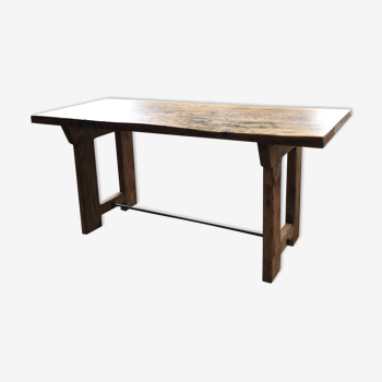 Table d'atelier industrielle en bois