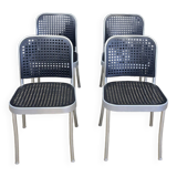 Set of 4 Silver chairs by Magistretti for Padova 1980 Italy