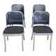 Set of 4 Silver chairs by Magistretti for Padova 1980 Italy