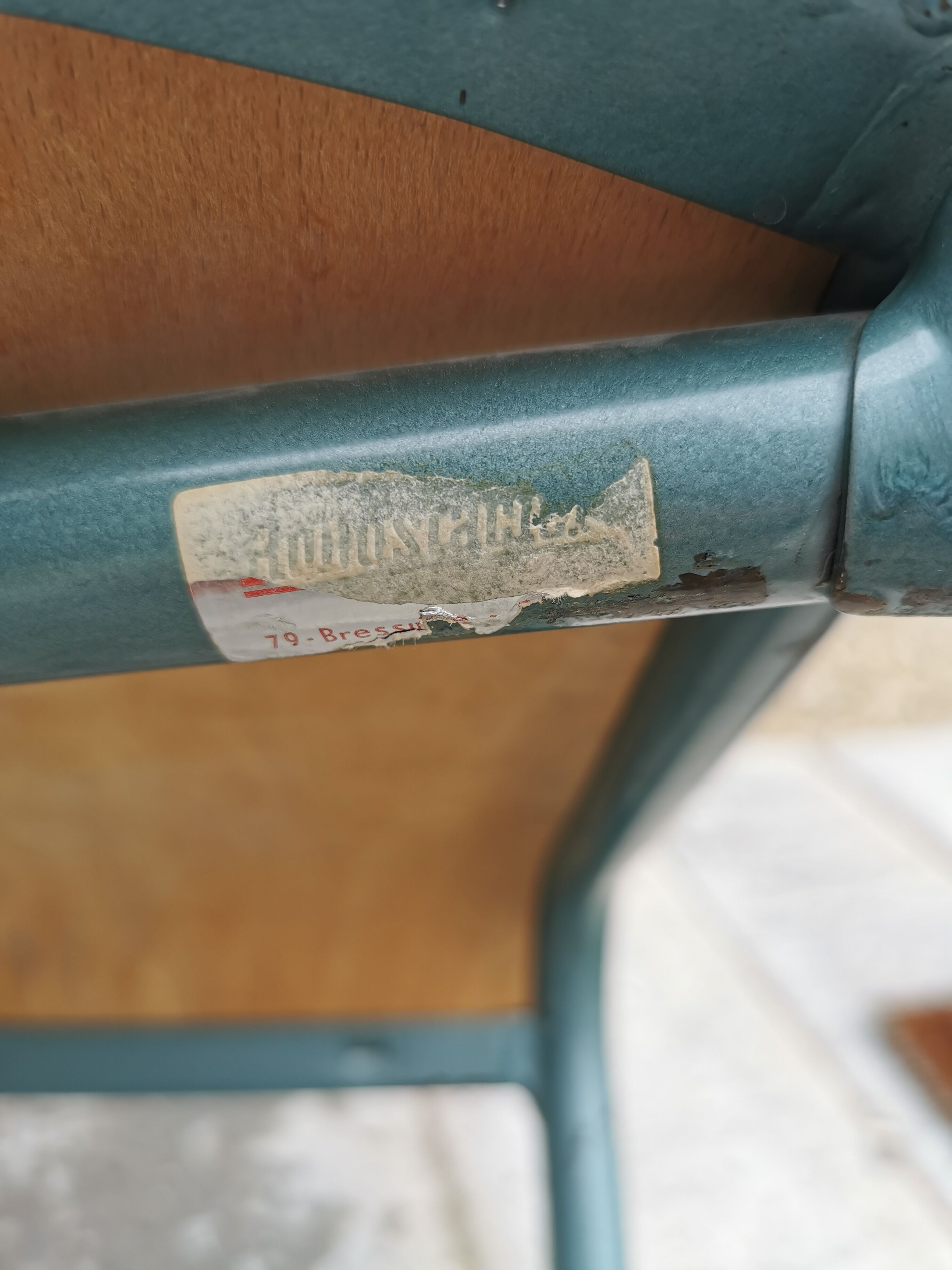 Lot five vintage school chairs