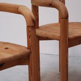 Series of 5 Scandinavian pine chairs