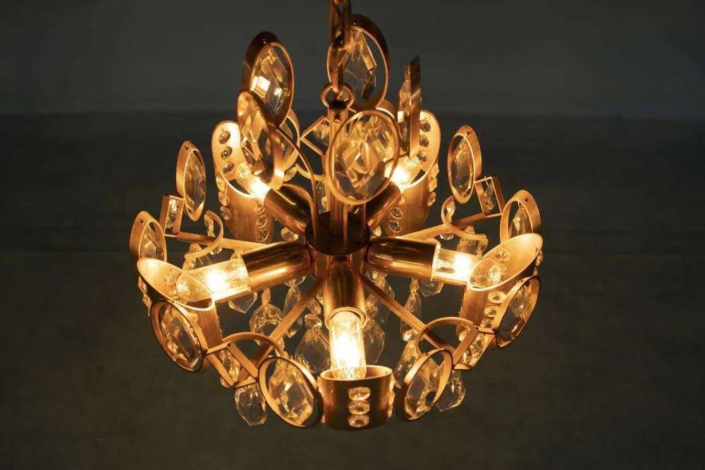 Lustre Palwa milieu du siècle en cristal