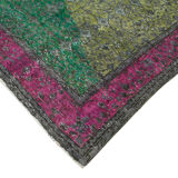 Hand-knotted carved anatolian 1970s 205 cm x 303 cm fuchsia carpet