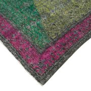 Hand-knotted carved anatolian 1970s 205 cm x 303 cm fuchsia carpet