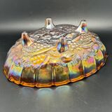 Large tinted glass bowl with fruit pattern