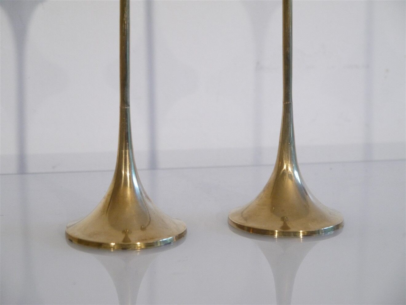 Pair of vintage brass candle holders 1970