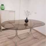 70s glass and chrome table