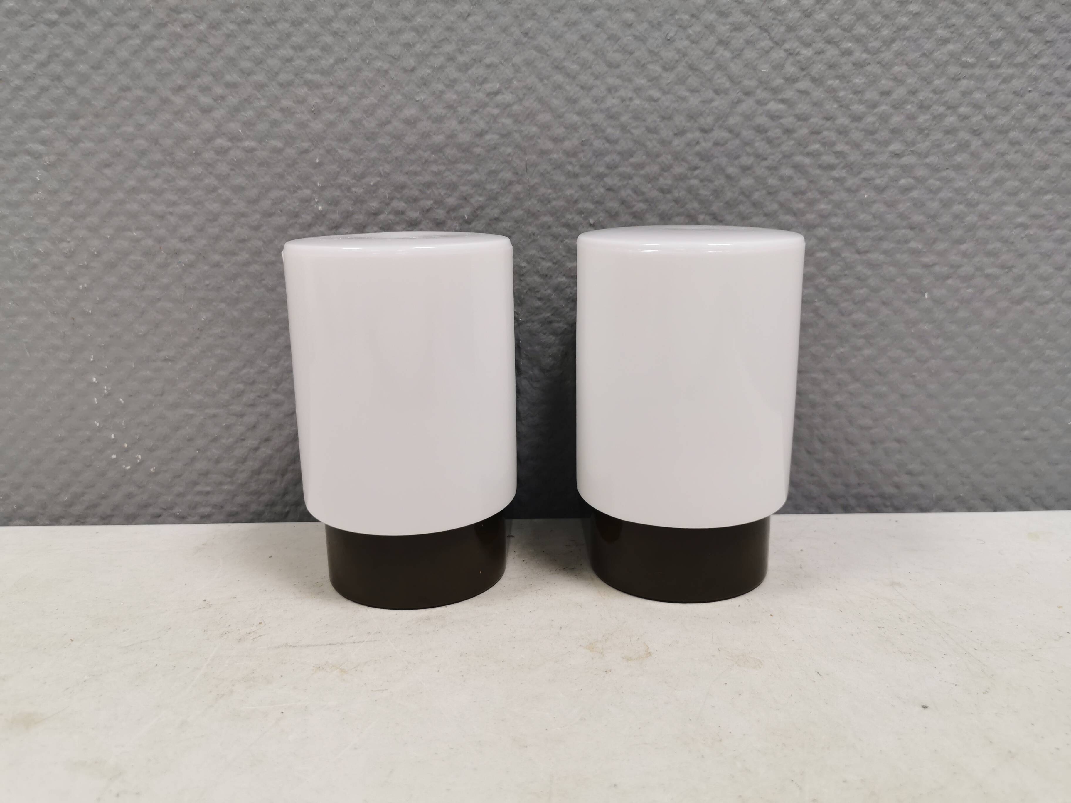 A set of vintage Wall Lamps in ABS Plastic and White Glass, Finland 1980s