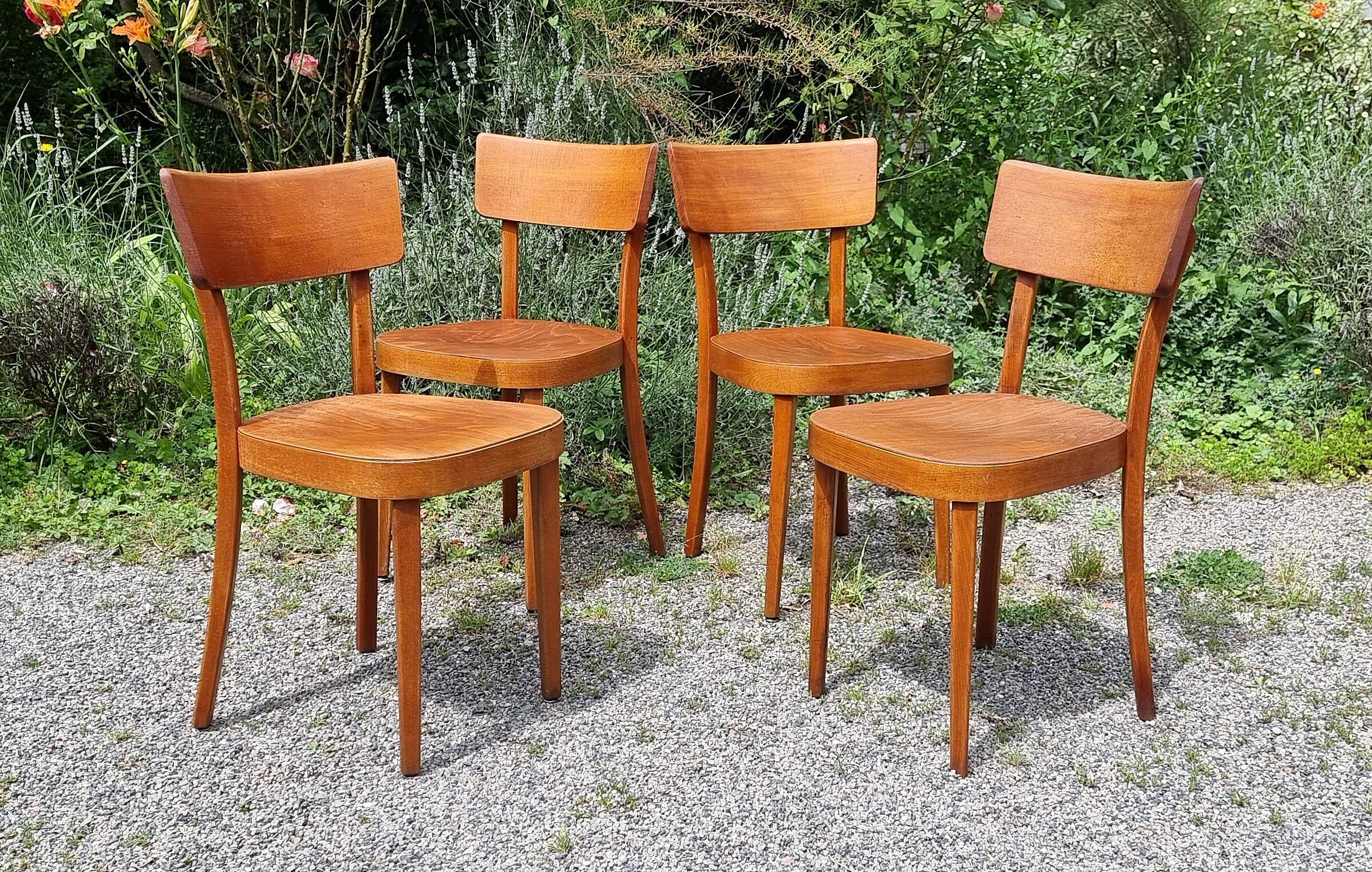 4 "classic" bistro chairs from Horgen-Glarus (Switzerland) 1950s