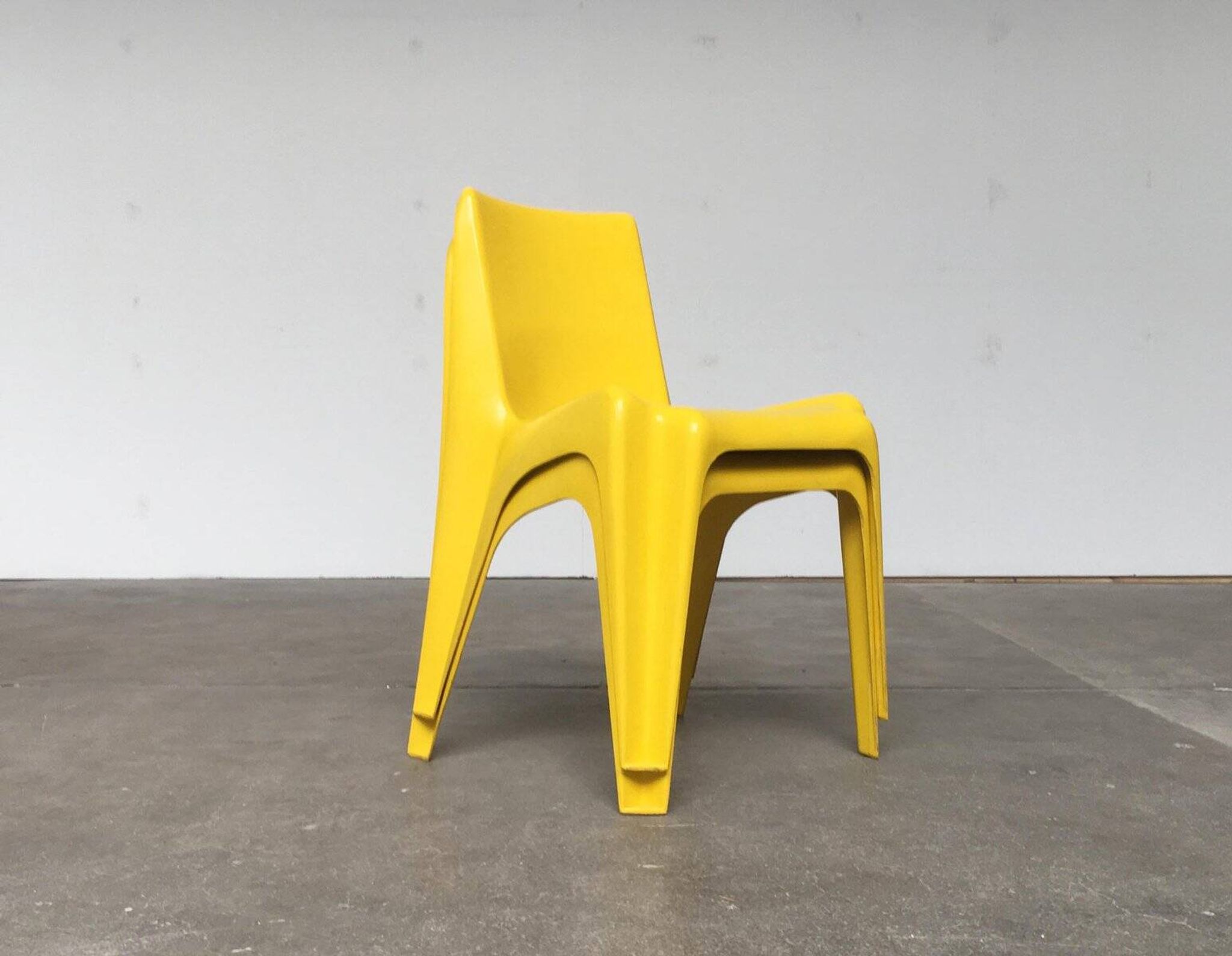 Set of stackable plastic chairs BA 1171 by Helmut Bätzner for Bofinger, 1960s.