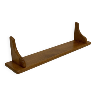 Vintage oak wall rack book shelf 1970s wood minimalist design