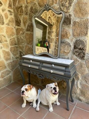 Baroque marble mirror console